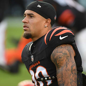 Aug 7, 2025; Philadelphia, Pennsylvania, USA; Cincinnati Bengals running back Chase Brown (30) during warmups against the Philadelphia Eagles at Lincoln Financial Field. Mandatory Credit: Eric Hartline-Imagn Images