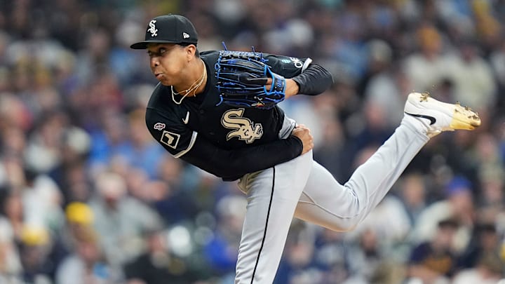 Chicago White Sox pitcher Jedixson Paez (63) pitches during the sixth inning of the Opening Day game against the Milwaukee Brewers on Thursday March 26, 2026 at American Family Field in Milwaukee, Wisconsin.