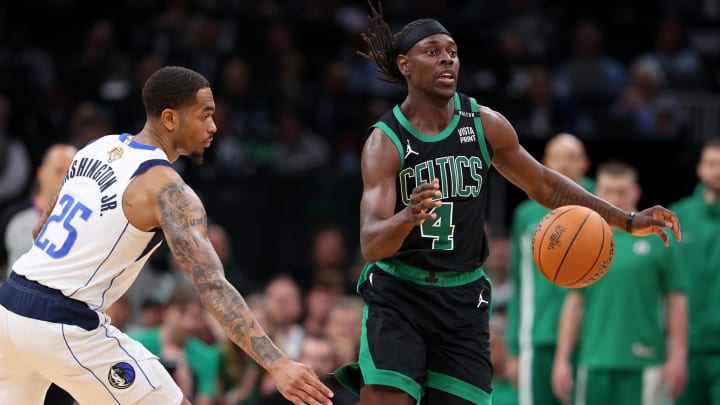 Boston Celtics guard Jrue Holiday. Boston Celtics guard Jrue Holiday.