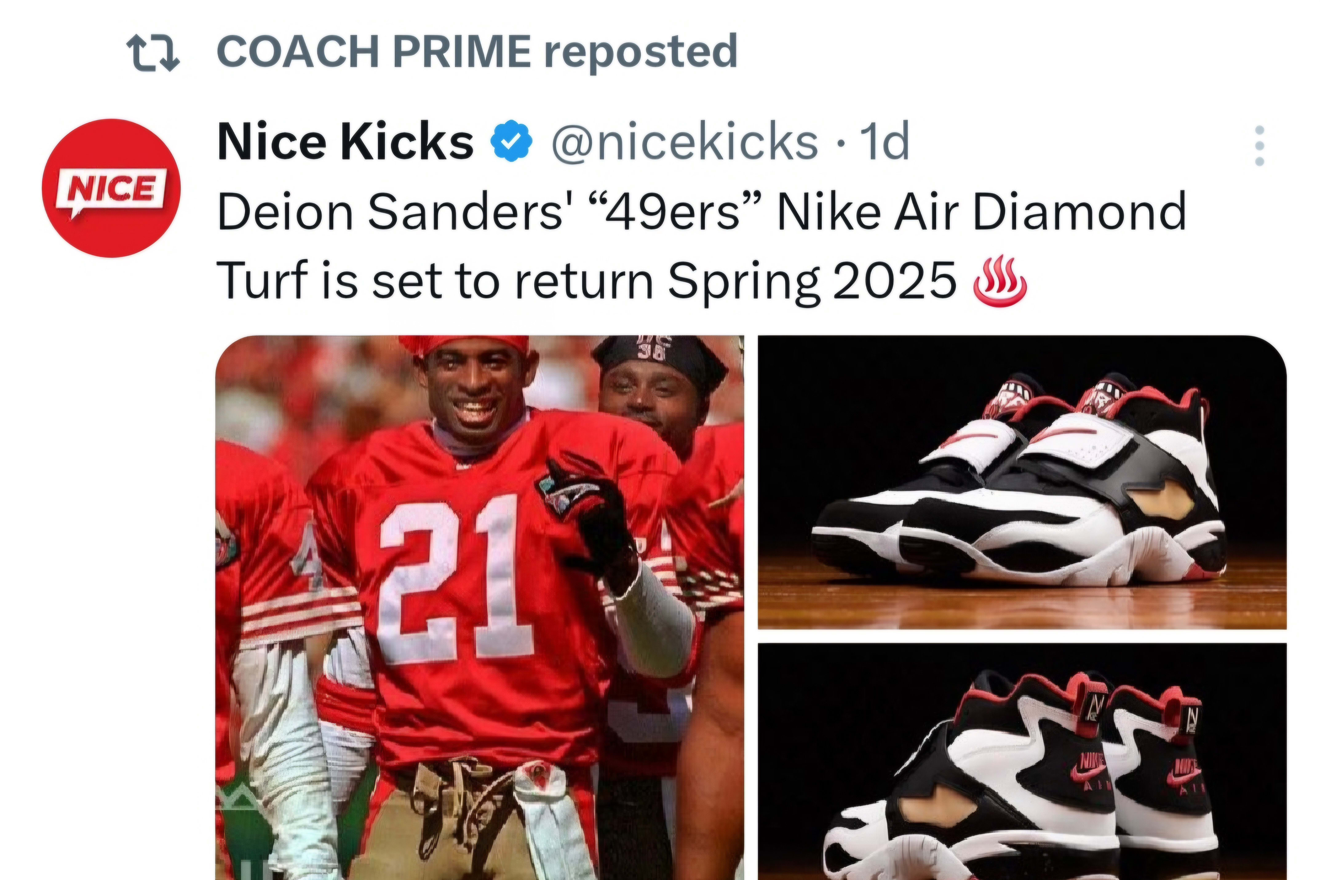 Deion Sanders Nike Diamond Turf 1 