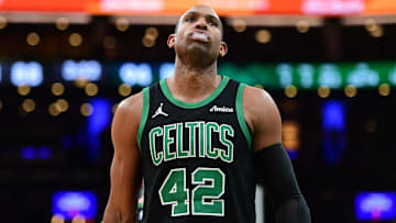 Mar 18, 2025; Boston, Massachusetts, USA; Boston Celtics center Al Horford (42) during the second half against the Brooklyn Nets at TD Garden. Mandatory Credit: Bob DeChiara-Imagn Images
