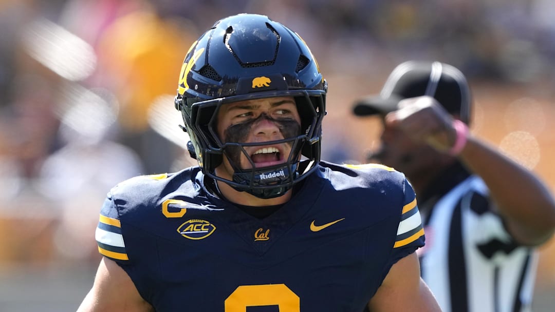 Sep 6, 2025; Berkeley, California, USA; California Golden Bears linebacker Cade Uluave (0) during the first quarter against the Texas Southern Tigers at California Memorial Stadium. Mandatory Credit: Darren Yamashita-Imagn Images