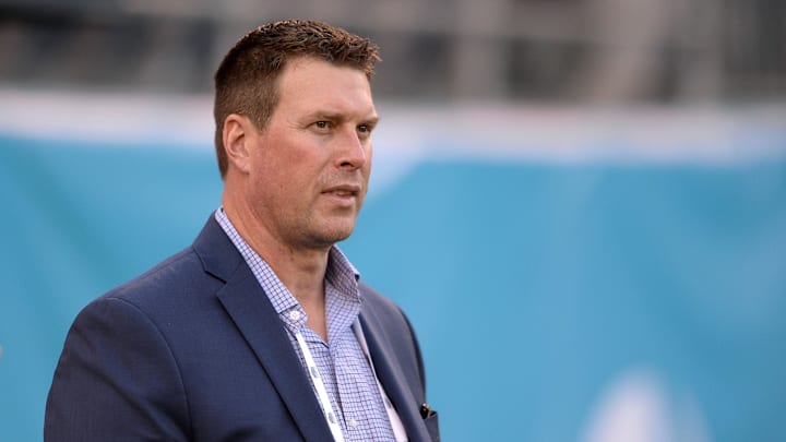 Former NFL and Washington State Cougars player Ryan Leaf looks on before the game against the Michigan State Spartans in the 2017 Holiday Bowl at SDCCU Stadium. Former NFL and Washington State Cougars player Ryan Leaf looks on before the game against the Michigan State Spartans in the 2017 Holiday Bowl at SDCCU Stadium.