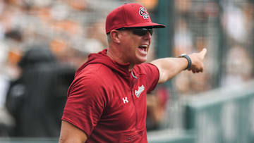 South Carolina head baseball coach Mark Kingston during an NCAA baseball game at Lindsey Nelson Stadium on Saturday, May 18, 2024. Tennessee won 4-1 against South Carolina.