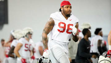 Ohio State Buckeyes defensive end Eddrick Houston (96)