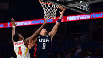 JJ Mandaquit flies to the basket for Team USA's U17 squad