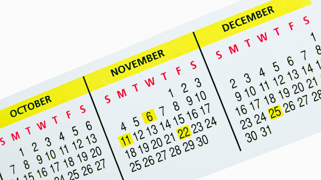 Calendar monthly strip