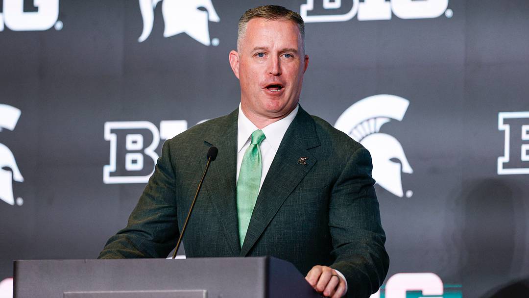 Jul 29, 2026; Chicago, IL, USA; Michigan State Football head coach Pat Fitzgerald speaks during Big Ten Media Days at Hilton Chicago. Mandatory Credit: Kamil Krzaczynski-Imagn Images