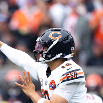 Caleb Williams and the Chicago Bears are favored against the New York Giants on Sunday.