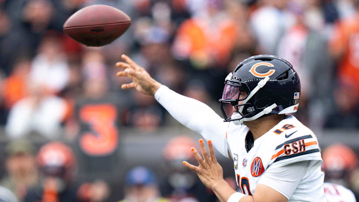 Caleb Williams and the Chicago Bears are favored against the New York Giants on Sunday.
