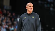 Oct 25, 2025; Memphis, Tennessee, USA; Indiana Pacers head coach Rick Carlisle looks on against the Memphis Grizzlies during the first half at FedExForum. Mandatory Credit: Wesley Hale-Imagn Images