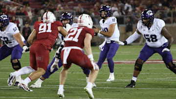 TCU's Josh Hoover in action against the Stanford Cardinal in Game One of the 2024 season