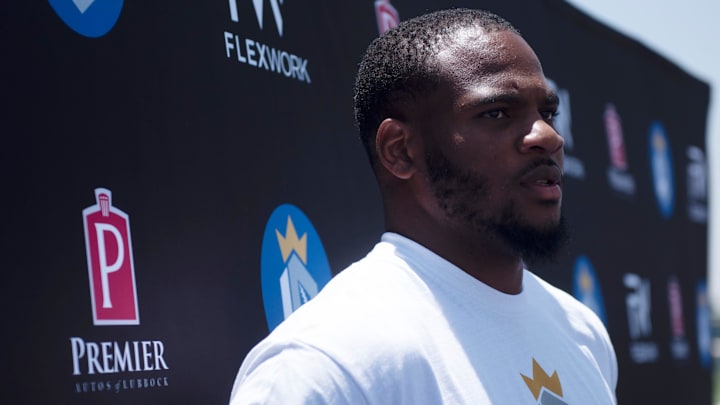 Dallas Cowboys Micah Parsons hosts a football camp at Lubbock Christian High School.