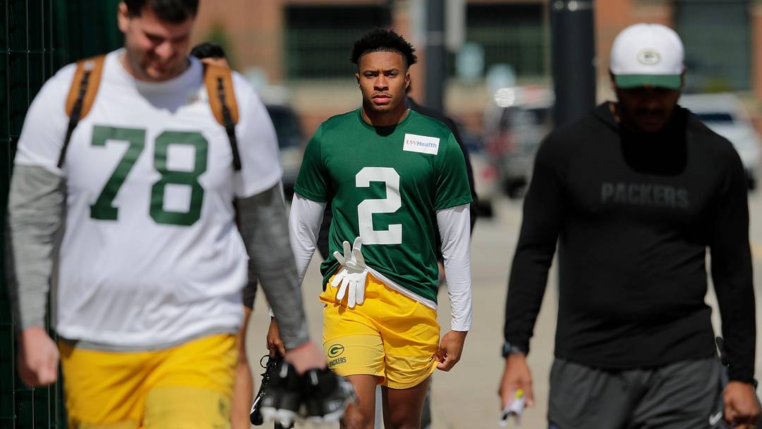 Green Bay Packers Brandon Cisse (2) arrives during rookie minicamp Friday, May 1 2026, at the Don Hutson Center in Green Bay, Wisconsin.