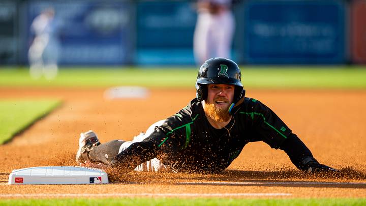 Dayton outfielder Blake Dunn