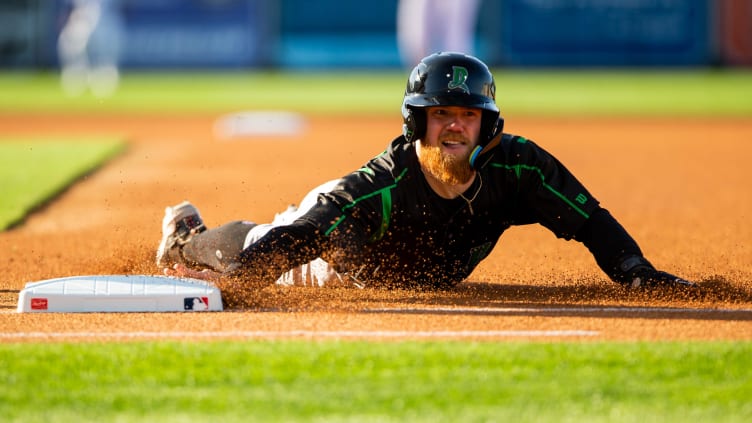 Dayton outfielder Blake Dunn