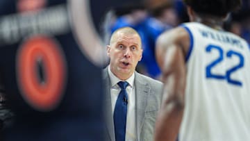 Kentucky men's basketball head coach Mark Pope during the game against No.1 Auburn Saturday afternoon in Lexington, Kentucky March 1, 2025