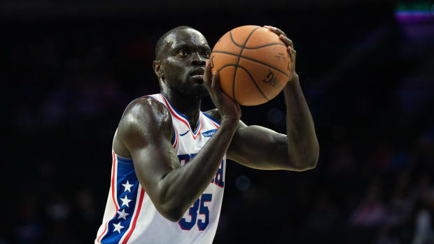 Marial Shayok during his stint with the Philadelphia 76ers. 