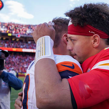 Bo Nix and Patrick Mahomes are squaring off in Denver on Sunday afternoon.