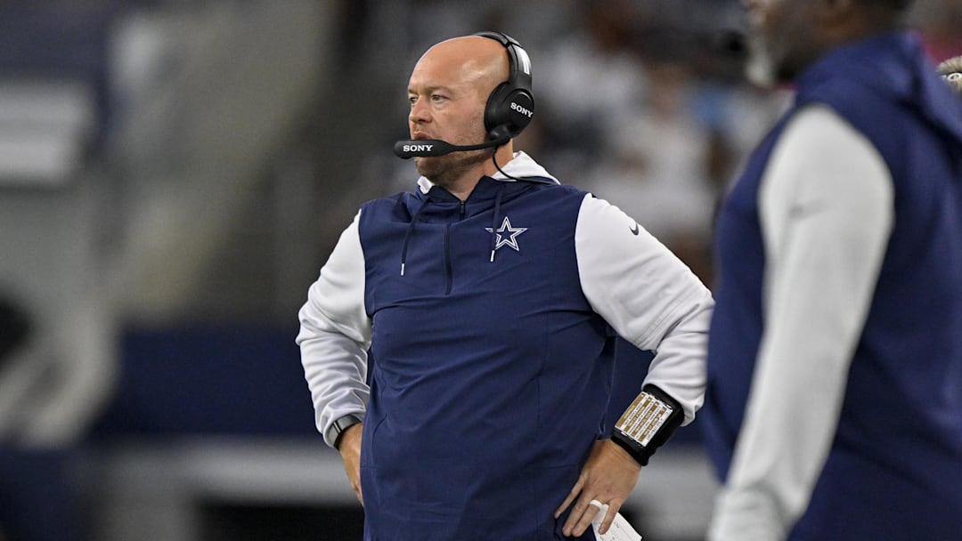 Dallas Cowboys defensive line coach Aaron Whitecotton during the game between the Dallas Cowboys and the Baltimore Ravens 