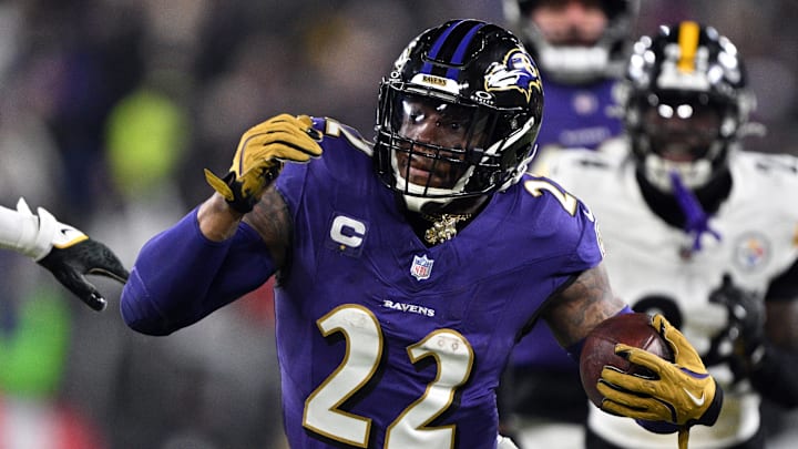 Ravens RB Derrick Henry is the 12th overall player coming off the board based on 2025 average draft position data.
