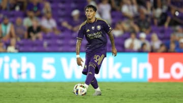 Jul 6, 2024; Orlando, Florida, USA;  Orlando City midfielder Facundo Torres (10) controls the ball against D.C. United in the second half at Inter&Co Stadium. Mandatory Credit: Nathan Ray Seebeck-USA TODAY Sports