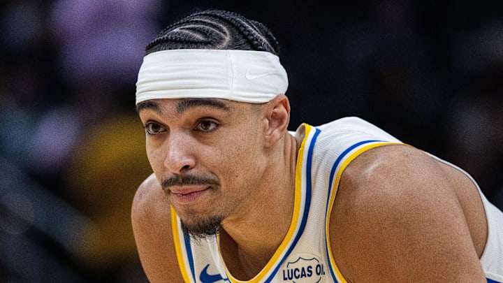 Indiana Pacers guard Andrew Nembhard (2)  in the first half against the Houston Rockets at Gainbridge Fieldhouse.
