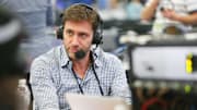 ESPN personality Mike Greenberg is interviewed on radio row at the George R. Brown Convention Center in preparation for Super Bowl LI. 