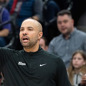 December 16, 2023; Sacramento, California, USA; Sacramento Kings associate head coach Jordi Fernandez during the second quarter against the Utah Jazz at Golden 1 Center. Mandatory Credit: Kyle Terada-Imagn Images