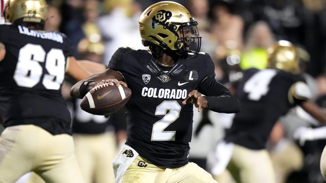 Oct 13, 2023; Boulder, Colorado, USA; Colorado Buffaloes quarterback Shedeur Sanders (2) prepares to pass in the first half against the Stanford Cardinal at Folsom Field. Mandatory Credit: Ron Chenoy-USA TODAY Sports