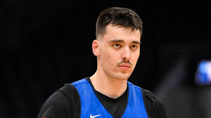 Mar 19, 2026; St. Louis, MO, USA; Kentucky Wildcats forward Andrija Jelavic (4) shoots during a practice session ahead of the first round of the men's 2026 NCAA Tournament at Enterprise Center. Mandatory Credit: Jeff Curry-Imagn Images