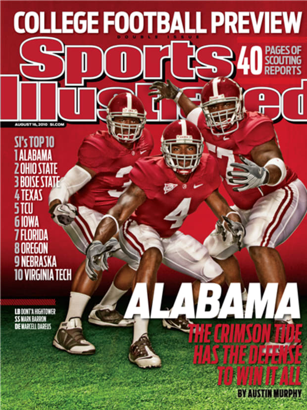 Alabama defensive players Mark Barron, Marcell Dareus and Dont'a Hightower on the cover Sports Illustrated