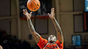 Oregon State guard Damarco Minor drags in a rebound as the Oregon State Beavers host the Oregon Ducks Thursday, Nov. 21, 2024 at Gill Coliseum in Corvallis, Ore.