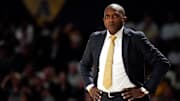 Missouri head coach Dennis Gates watches his team face Vanderbilt during the first half at Memorial Gym in Nashville, Tenn., Saturday, March 1, 2025.
