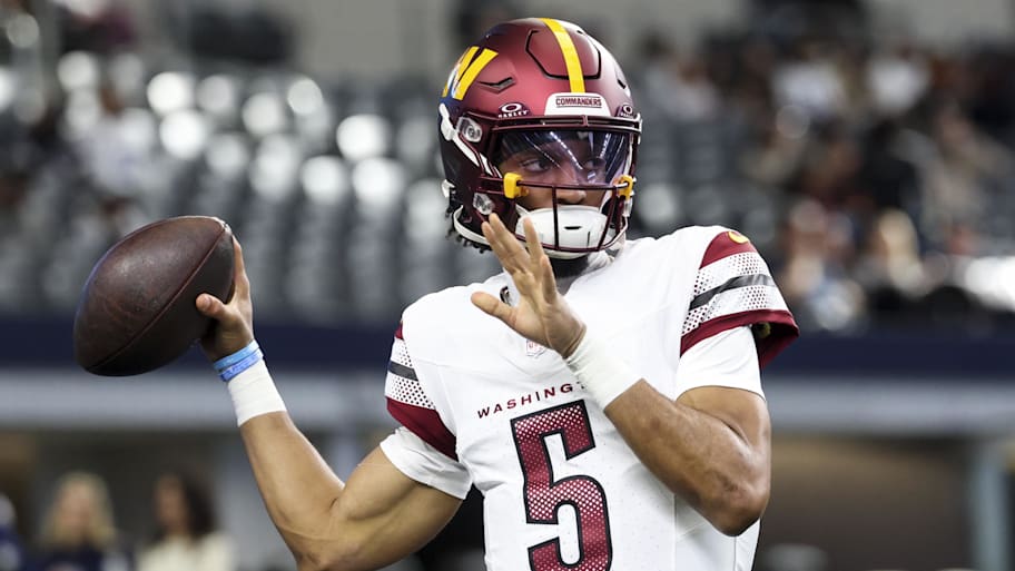 Jayden Daniels is entering year two after taking the Commanders to the NFC Championship Game as a rookie. | Kevin Jairaj-Imagn Images