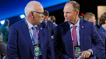 Buffalo Sabres head coach Lindy Ruff and general manager Kevyn Adams