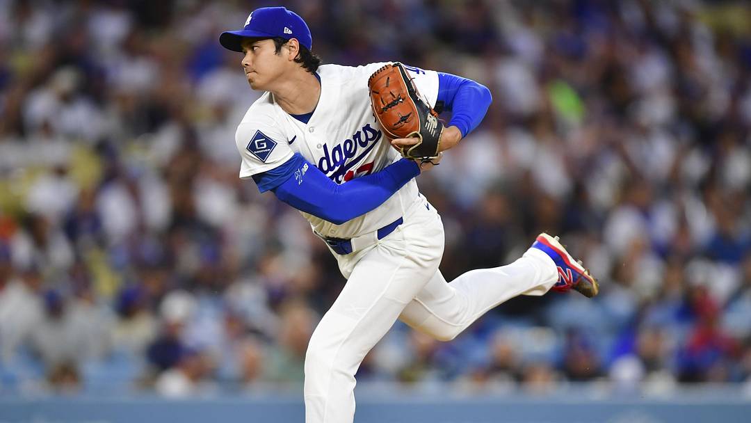 May 13, 2026; Los Angeles, California, USA; Los Angeles Dodgers two-way player Shohei Ohtani (17) delivers a pitch in the third inning against the San Francisco Giants at Dodger Stadium. Mandatory Credit: Gary A. Vasquez-Imagn Images