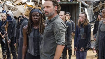 Andrew Lincoln as Rick Grimes, Danai Gurira as Michonne, Scavengers - The Walking Dead _ Season 7, Episode 10 - Photo Credit: Gene Page/AMC