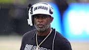 Oct 11, 2025; Boulder, Colorado, USA; Colorado Buffaloes head coach Deion Sanders during the first quarter against the Iowa State Cyclones at Folsom Field.