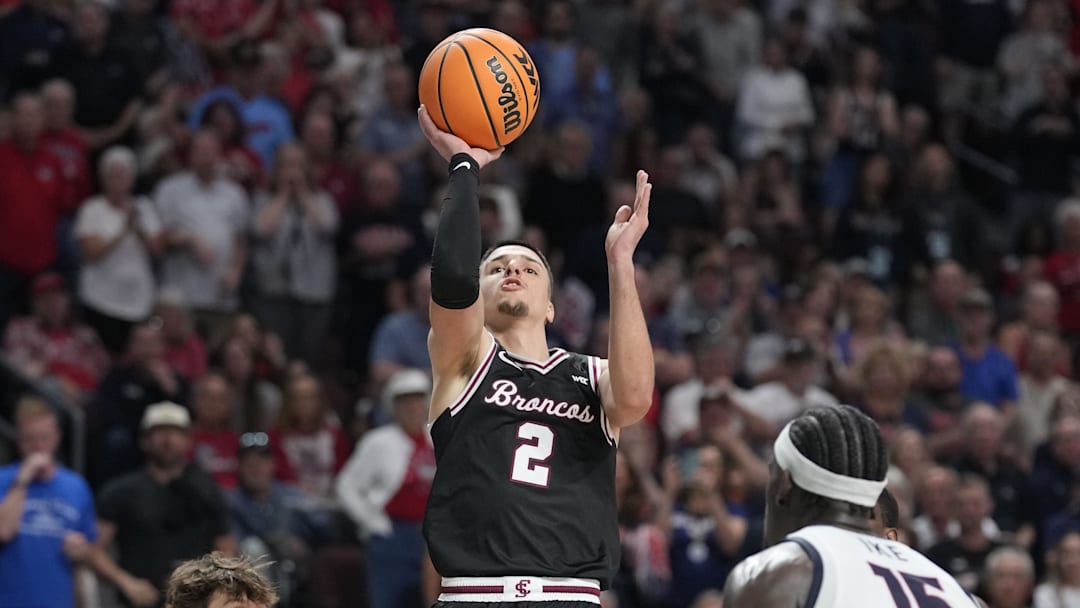 Santa Clara guard Sash Gavalyugov is one of the Broncos’ leads guards on a team dotted with talent. Santa Clara guard Sash Gavalyugov is one of the Broncos’ leads guards on a team dotted with talent.