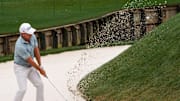 Bud Cauley hits from a bunker on the 11th hole during the final round of the Players Championship at TPC Sawgrass in Ponte Vedra Beach, Fl. Sunday March 16, 2025. Rory McIlroy and J.J. Spaun tied at 12 under par for the tournament and will face a three-hole aggregate playoff on Monday at 9 a.m. [Doug Engle/Florida Times-Union]