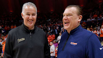 Purdue Boilermakers head coach Matt Painter and Illinois Fighting Illini head coach Brad Underwood 