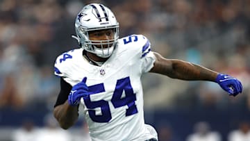 Aug 12, 2023; Arlington, Texas, USA; Dallas Cowboys defensive end Sam Williams (54) in game action in the first quarter against the Jacksonville Jaguars at AT&T Stadium.