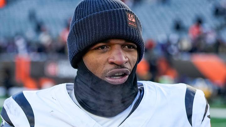 Cincinnati Bengals wide receiver Ja'Marr Chase (1) walks for the locker room after the fourth quarter of the NFL Week 15 game between the Cincinnati Bengals and the Baltimore Ravens at Paycor Stadium in Cincinnati on Sunday, Dec. 14, 2025. The Bengals were shut out, 24-0.