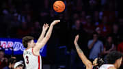 Arizona Wildcats guard Anthony Dell’Orso (3) shoots a three pointer over Houston Cougars guard Emanuel Sharp (21) during the first half at McKale Center.