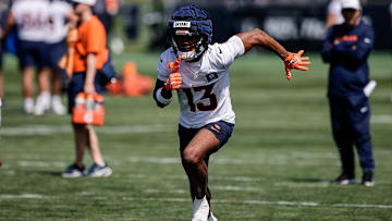 Jul 23, 2025; Englewood, CO, USA; Denver Broncos wide receiver Pat Bryant (13) during Denver Broncos Training Camp. Mandatory Credit: Isaiah J. Downing-Imagn Images