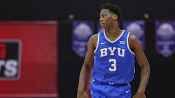 The Brigham Young University Cougars and forward AJ Dybantsa are favored on Tuesday.