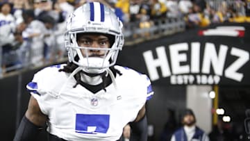 Dallas Cowboys cornerback Trevon Diggs (7) takes the field to play the Pittsburgh Steelers at Acrisure Stadium.