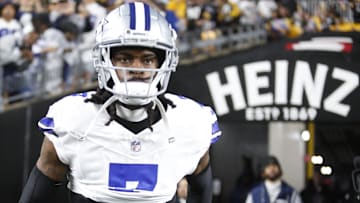 Dallas Cowboys cornerback Trevon Diggs (7) takes the field to play the Pittsburgh Steelers at Acrisure Stadium.