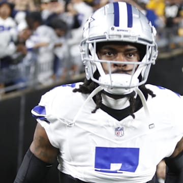 Dallas Cowboys cornerback Trevon Diggs takes the field to play the Pittsburgh Steelers at Acrisure Stadium. 